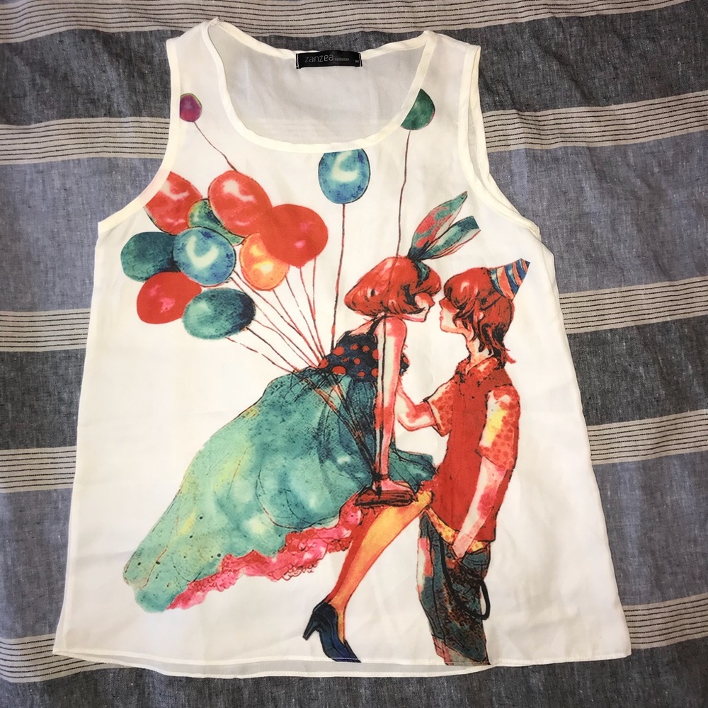 Zanzea Balloons Top Med Graphic Tank